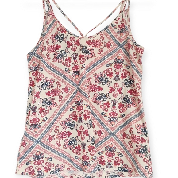 JEAN PASCALE Geo Boho Print Strappy Camisole Top Sz S - Picture 5 of 7